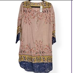 Kurta Organic Bollywood Tunic Maxi Dress 100% Modal Size OS